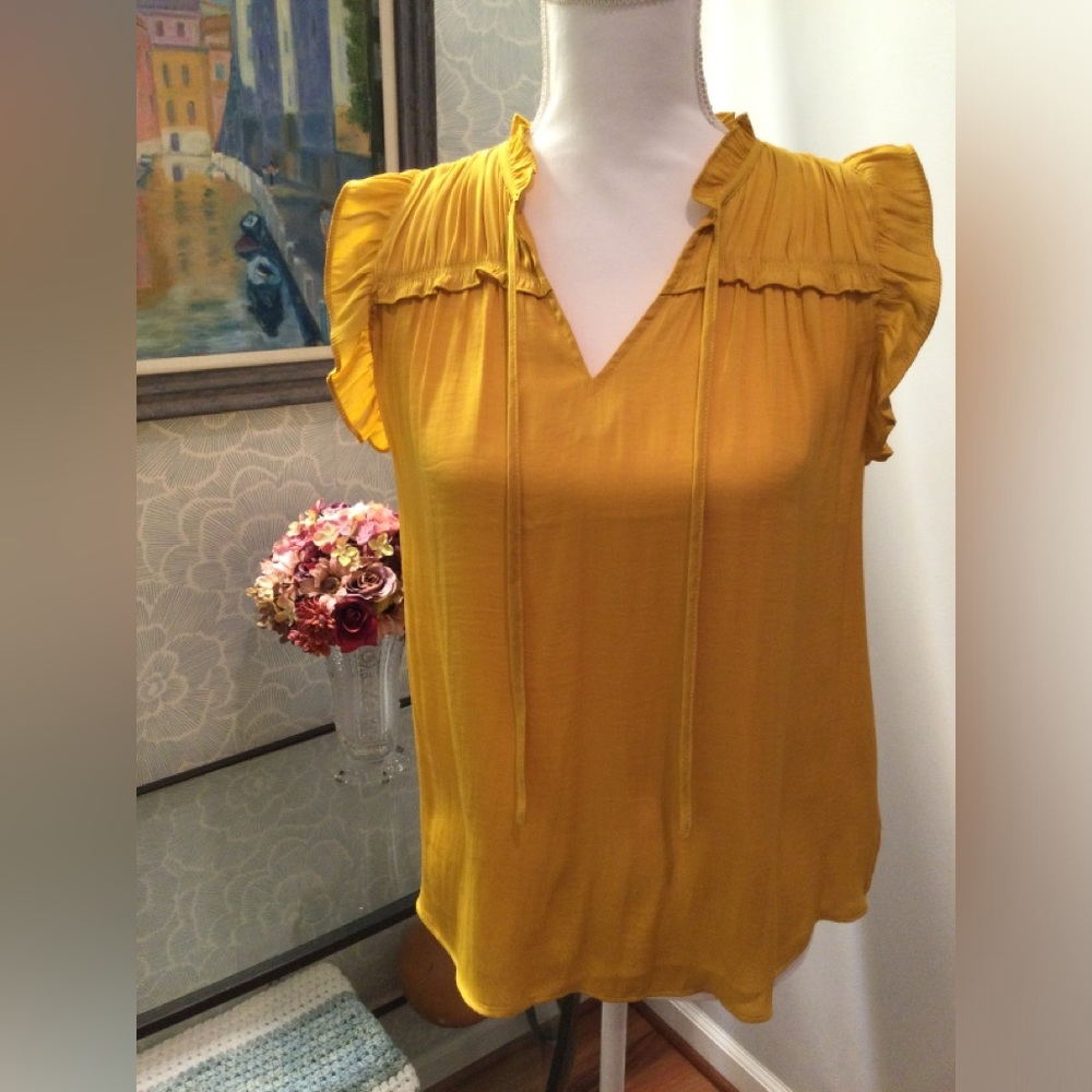PRICE DROP! Yellow Ruffled Top - Picture 9 of 9